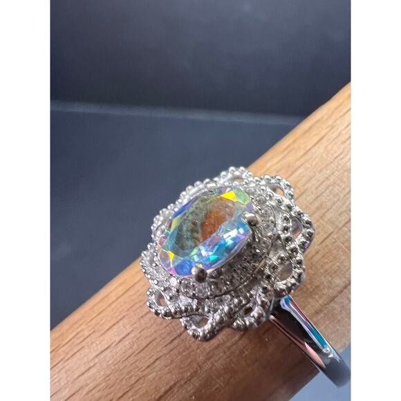 NEW Mercury Mystic topaz zircon celestial halo ring in sterling silver size 10 - Picture 11 of 16